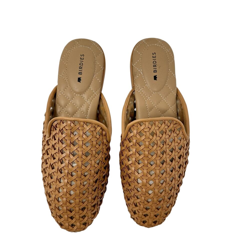 Birdies The Phoebe Woven Mule Flats Rattan‎ Faux Leather Tan Size US 5.5 - Picture 2 of 14